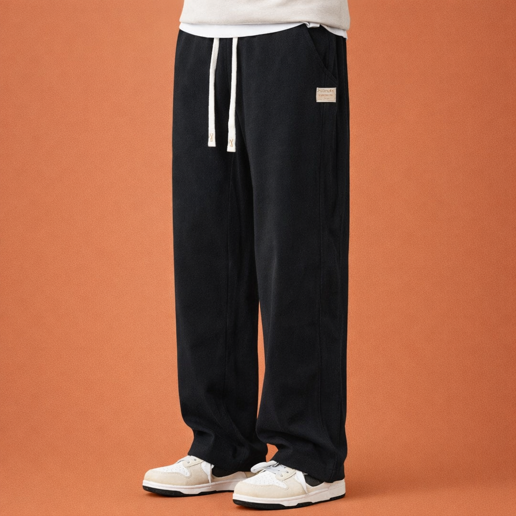 Corduroy wide leg pants with elastic waist for men | Arvid