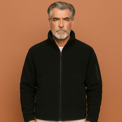 Men's fleece jacket with hood for cold days | Bram