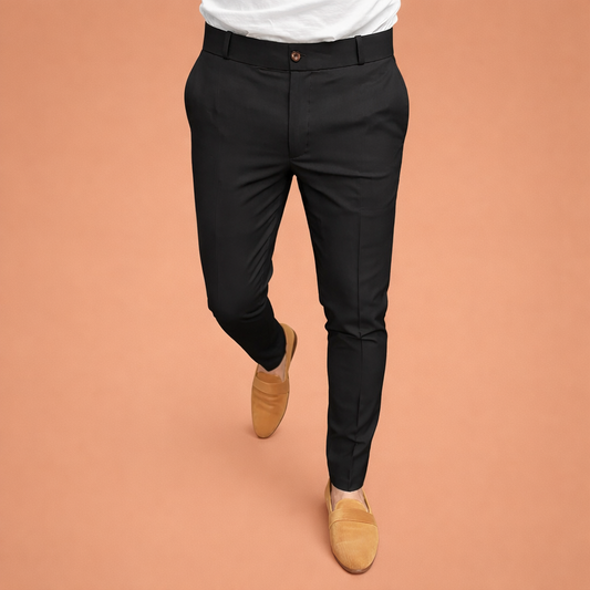 Modern men's trousers with elastic waistband and straight fit for men | Senne