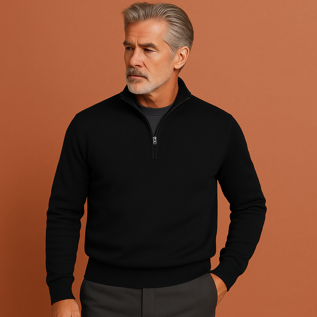 Comfortable men's sweater with quarter zip | Mark