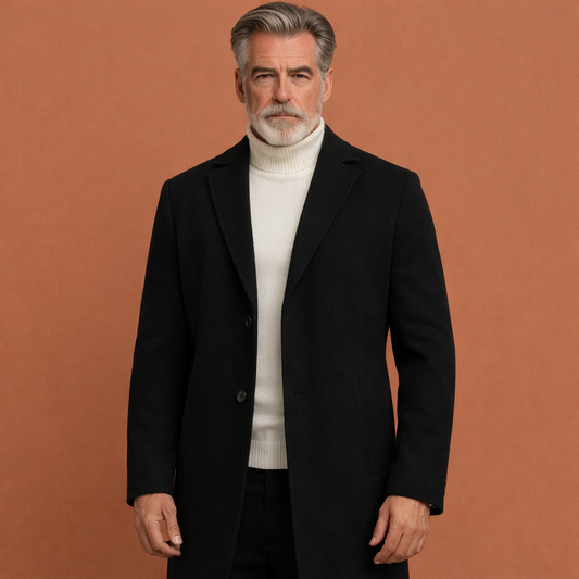 Long Classic Coat for Men with Notched Collar | Frits