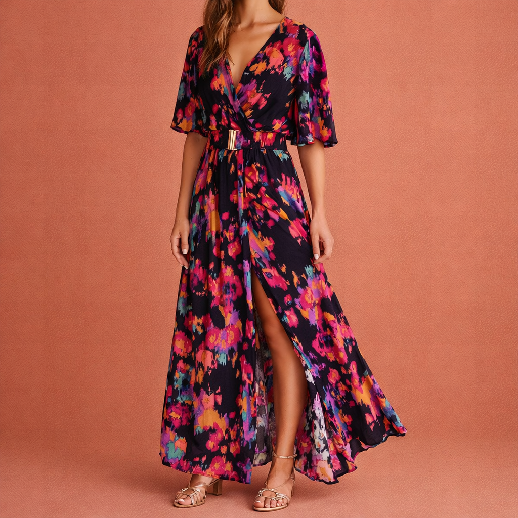 Maxi wrap dress for women with an elegant fit and summery look | Evelina