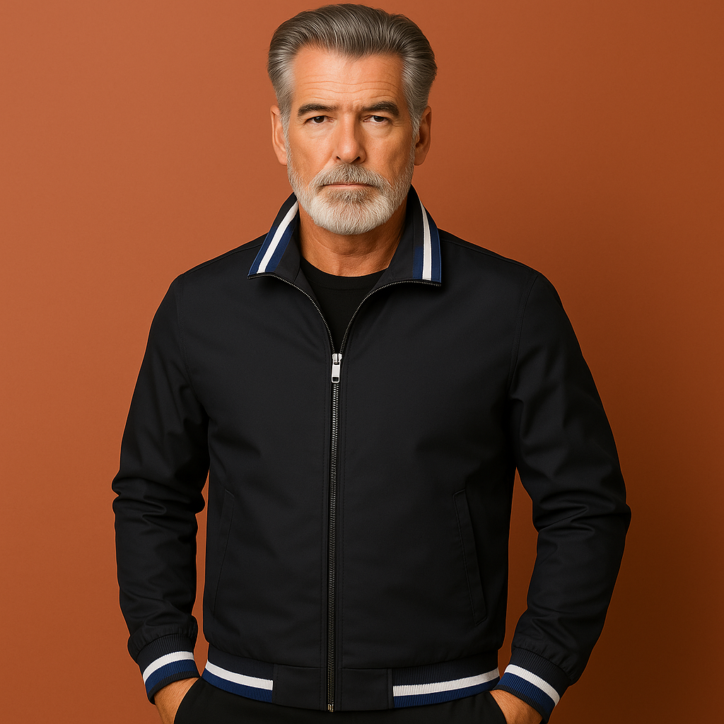 Lightweight transitional jacket with sporty collar for men | Bram