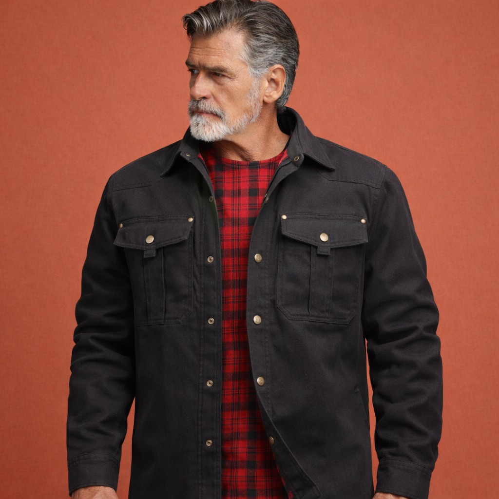 Shirt jacket with checked lining for men | Franciscus