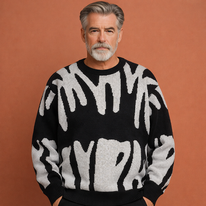 Oversized sweater with a comfortable fit for men | Clay