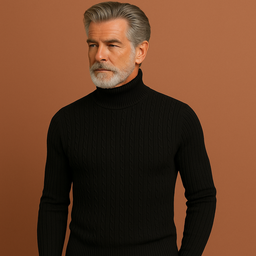 Ribbed Turtleneck Sweater for Men | Daan