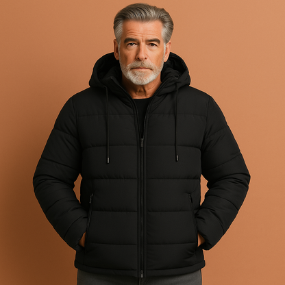Warm Sherpa-lined winter jacket with hood for men | Jerome