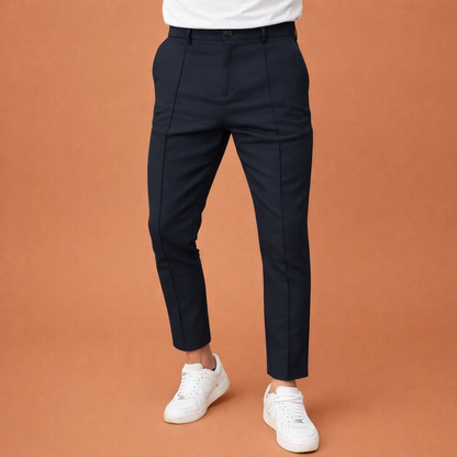 Slim-fit men's trousers with ankle length and front seam | Thomas