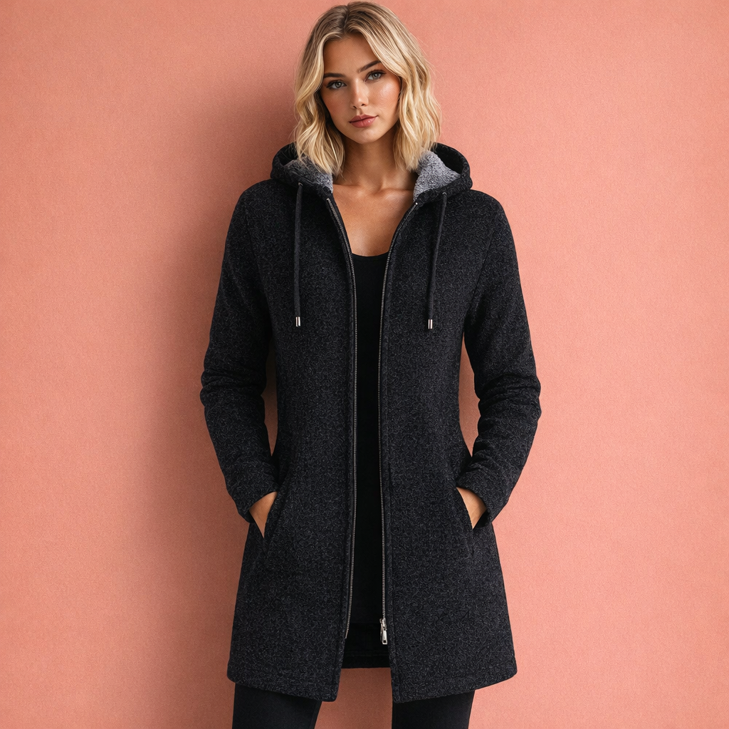 Warm casual vest met capuchon voor dames | Ineke