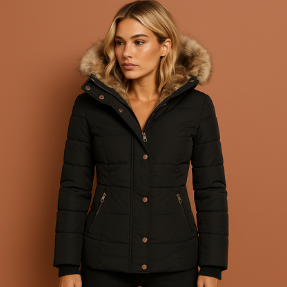 Warm lined winter coat with plush lining for women | Risa