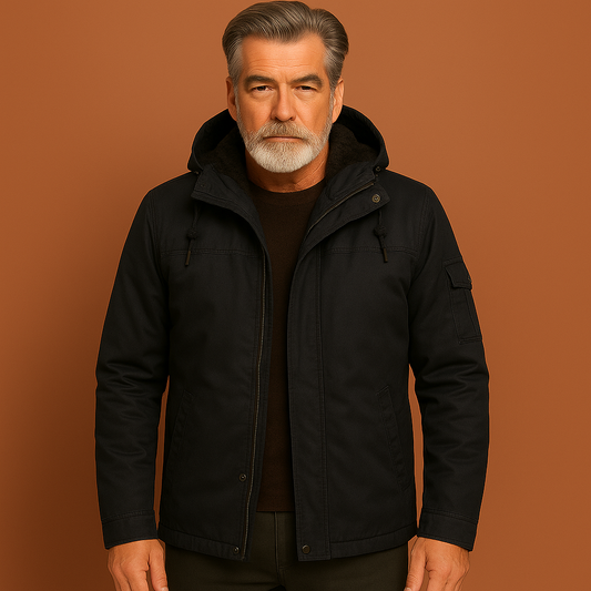 Warm winter coat with fur lining and hood for men | Jim