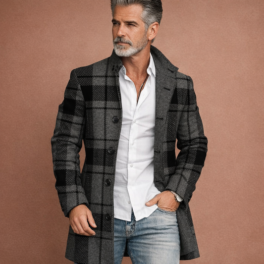 Windproof long coat for men for autumn and winter | Elbert