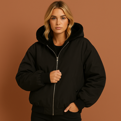 Winter coat with hood and zipper for women | Aletta
