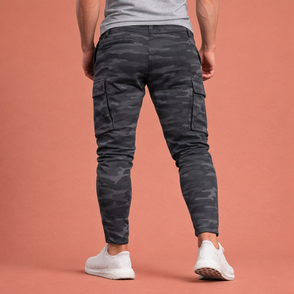 Slim fit jogging pants for men with ankle zippers and multiple pockets | Rens
